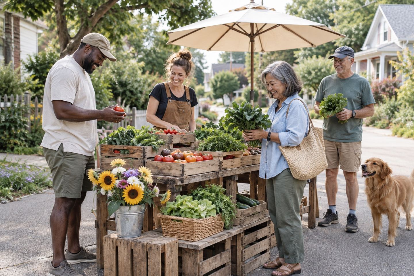 The Saturday market stand is back