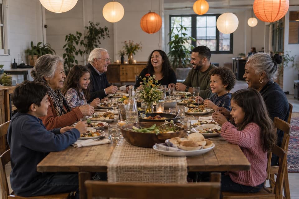 Three generations, one table